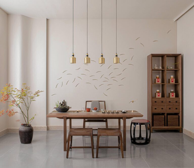 Serene Tea Room With Minimalist and Artistic essence